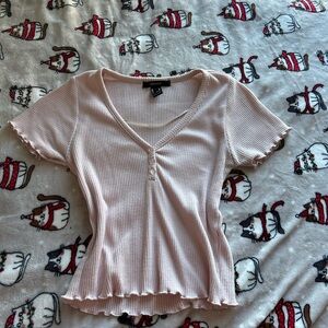Women's Pink Ribbed Top